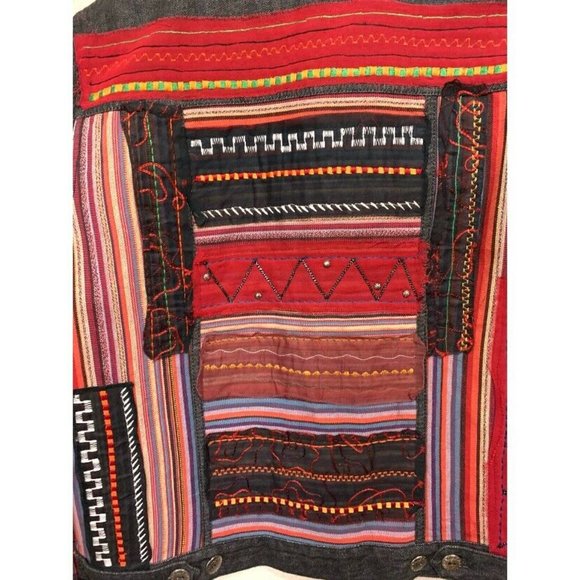 Multiples Vintage 90s Indie Embellished Black Jean Jacket - Picture 4 of 5